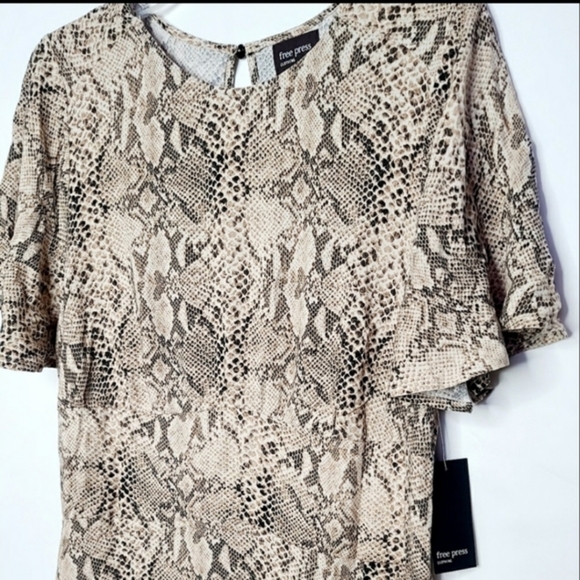 FREE PRESS Reptile Butterfly Sleeve Dress - Picture 3 of 6